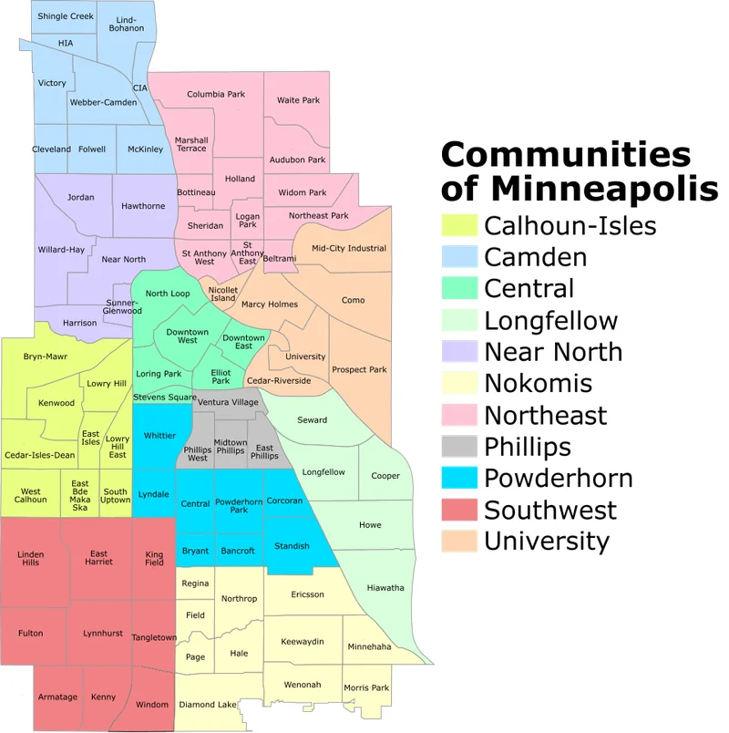 Minneapolis Communities & Neighborhoods Map
